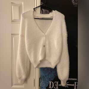 Fuzzy White Sweater